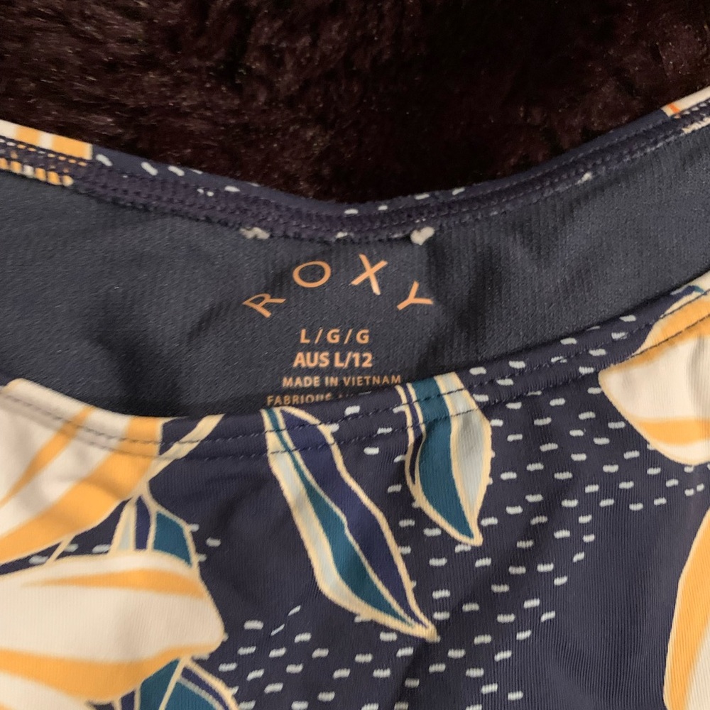 Roxy Navy Bikini Bottom with Floral Design - Picture 2 of 2